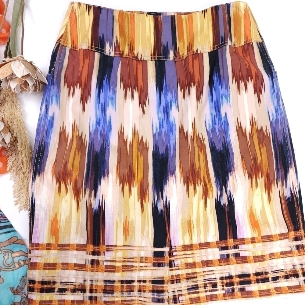 Etcetera Multicolored Double Gold Front Zipper Sk… - image 5